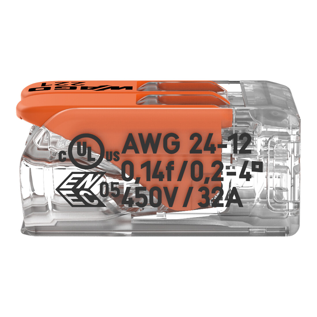 WAGO GmbH& Co. KG Connecteur compact 2 conducteurs jusqu’à 4 mm² 221-412