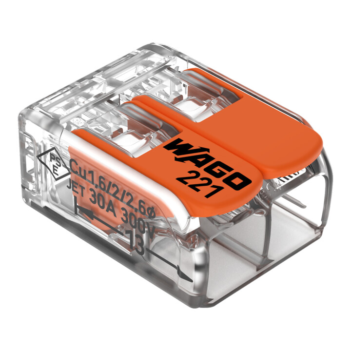 WAGO GmbH& Co. KG Connecteur compact 2 conducteurs jusqu’à 6 mm² 221-612