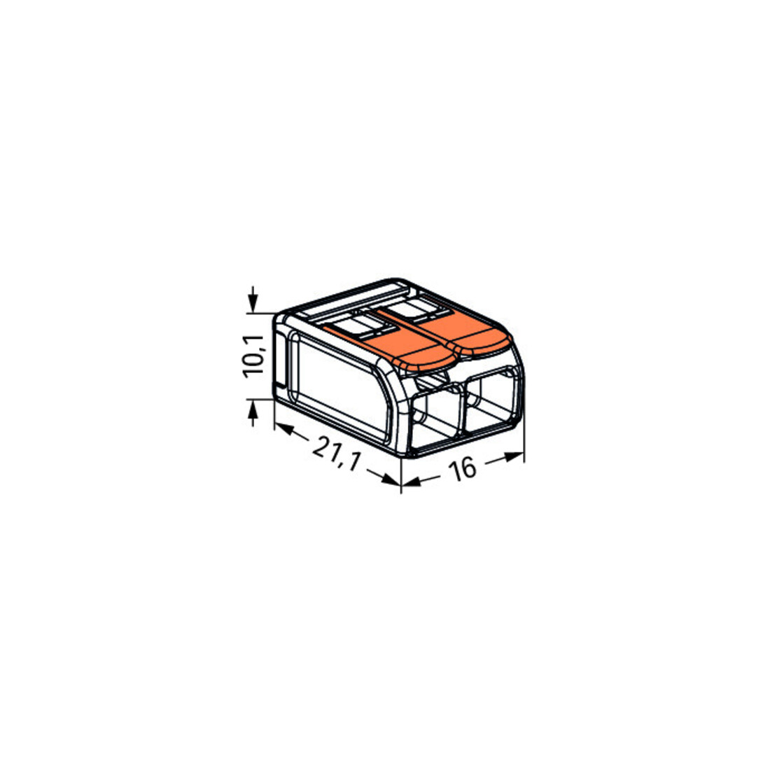 WAGO GmbH& Co. KG Connecteur compact 2 conducteurs jusqu’à 6 mm² 221-612