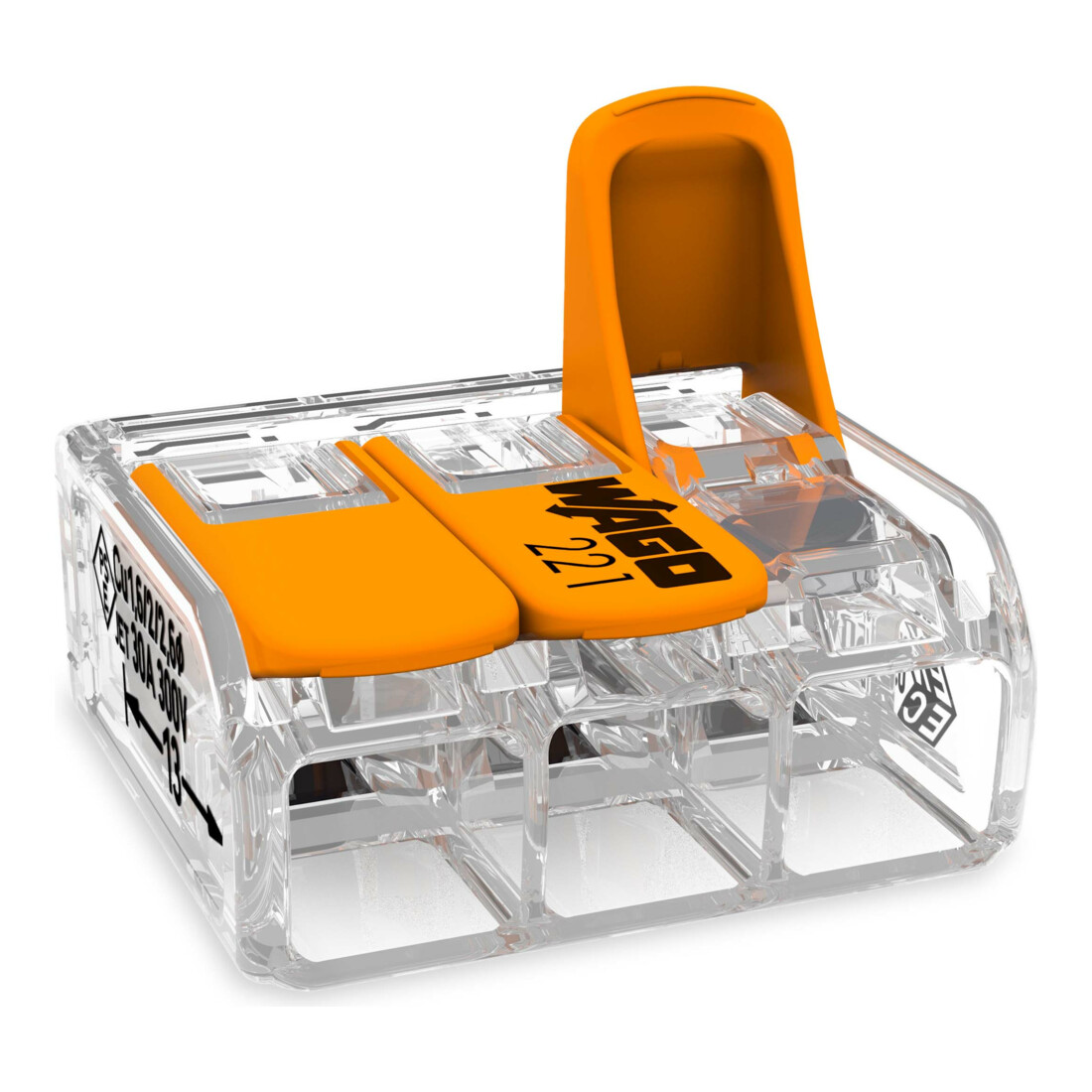 WAGO GmbH& Co. KG Connecteur compact 3 conducteurs jusqu’à 6 mm² 221-613