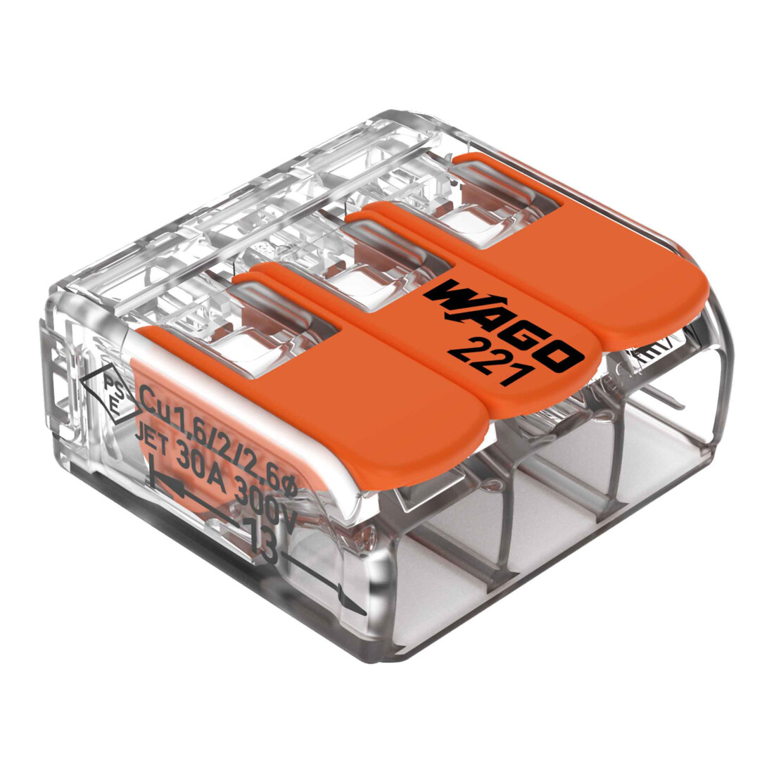 WAGO GmbH& Co. KG Connecteur compact 3 conducteurs jusqu’à 6 mm² 221-613