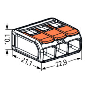 WAGO GmbH& Co. KG Connecteur compact 3 conducteurs jusqu’à 6 mm² 221-613-4