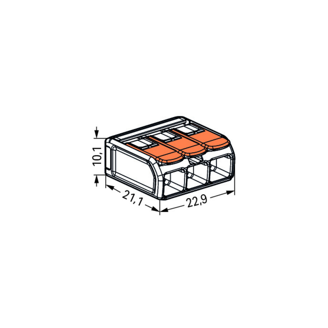 WAGO GmbH& Co. KG Connecteur compact 3 conducteurs jusqu’à 6 mm² 221-613