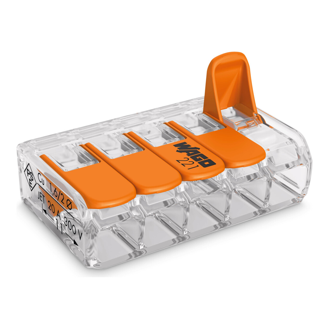 WAGO GmbH& Co. KG Connecteur compact 5 conducteurs jusqu’à 4 mm² 221-415