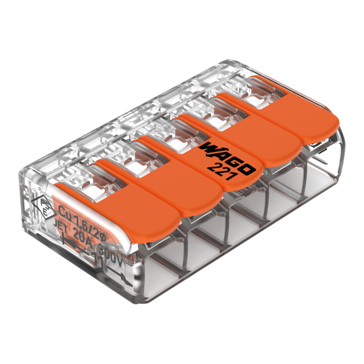 WAGO GmbH& Co. KG Connecteur compact 5 conducteurs jusqu’à 4 mm² 221-415