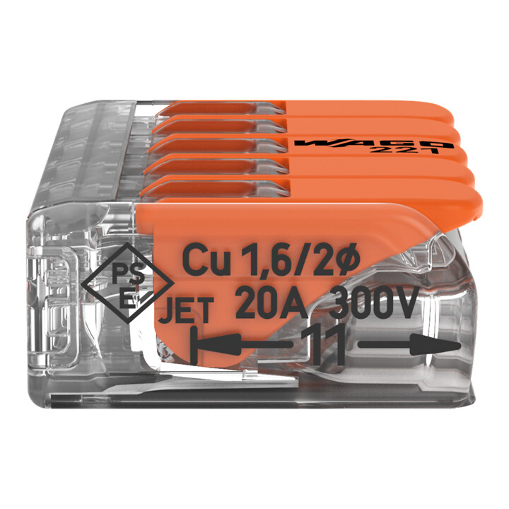 WAGO GmbH& Co. KG Connecteur compact 5 conducteurs jusqu’à 4 mm² 221-415