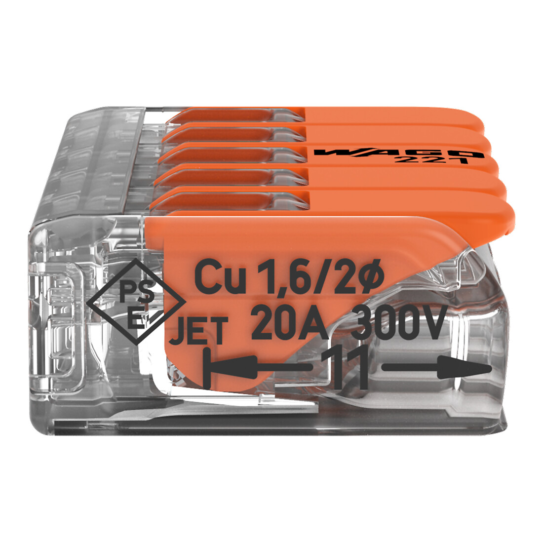 WAGO GmbH& Co. KG Connecteur compact 5 conducteurs jusqu’à 4 mm² 221-415