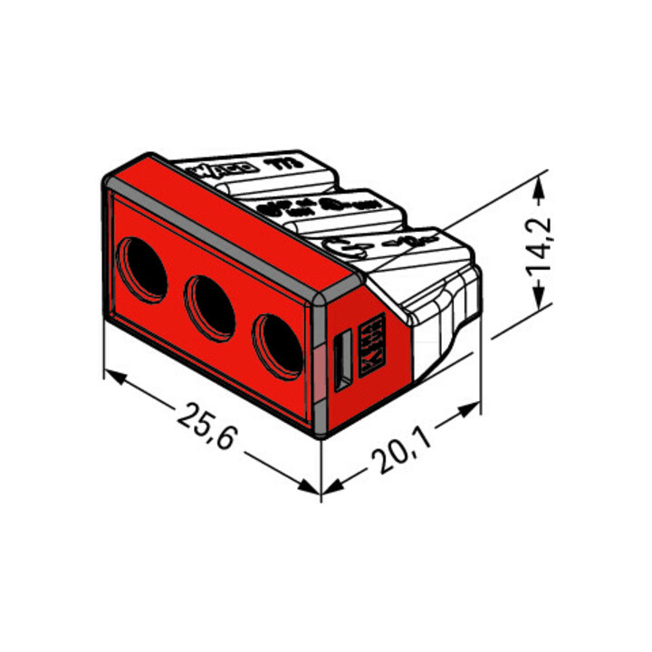 WAGO GmbH& Co. KG Connecteur de boîte 3x2,5-6mm², transparent 773-173