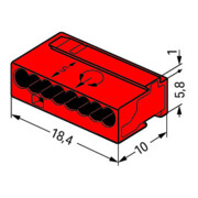 WAGO GmbH& Co. KG Connecteur de boîte de dérivation rouge 8x0,6-0,8mm 243-808-3