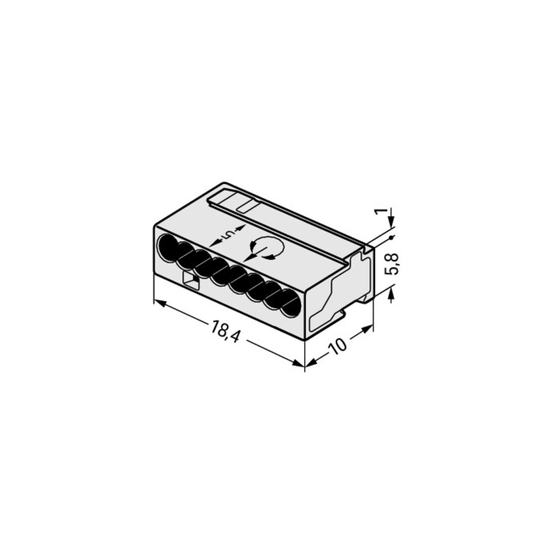WAGO GmbH& Co. KG Connecteur de boîte de dérivation vert clair 8x0,6-0,8mm 243-308