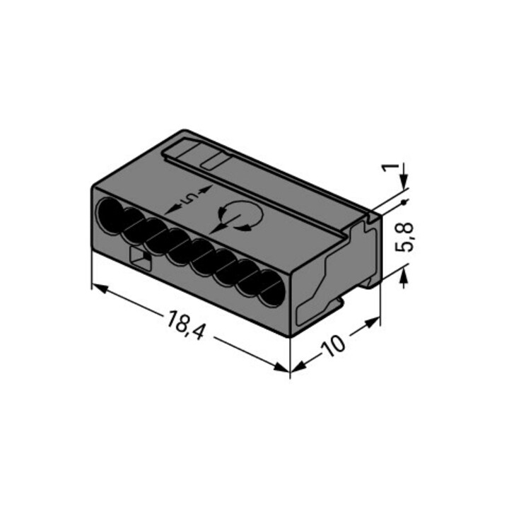 WAGO GmbH& Co. KG Connecteur de boîte de jonction dgr 8x0,6-0,8mm 243-208