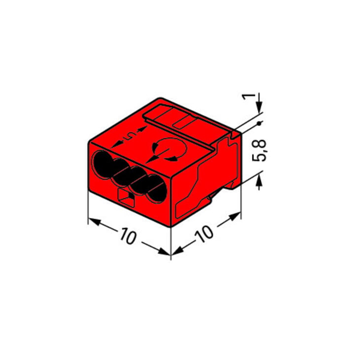 WAGO GmbH& Co. KG Connecteur de borne rouge 4x0,6-0,8mm 243-804