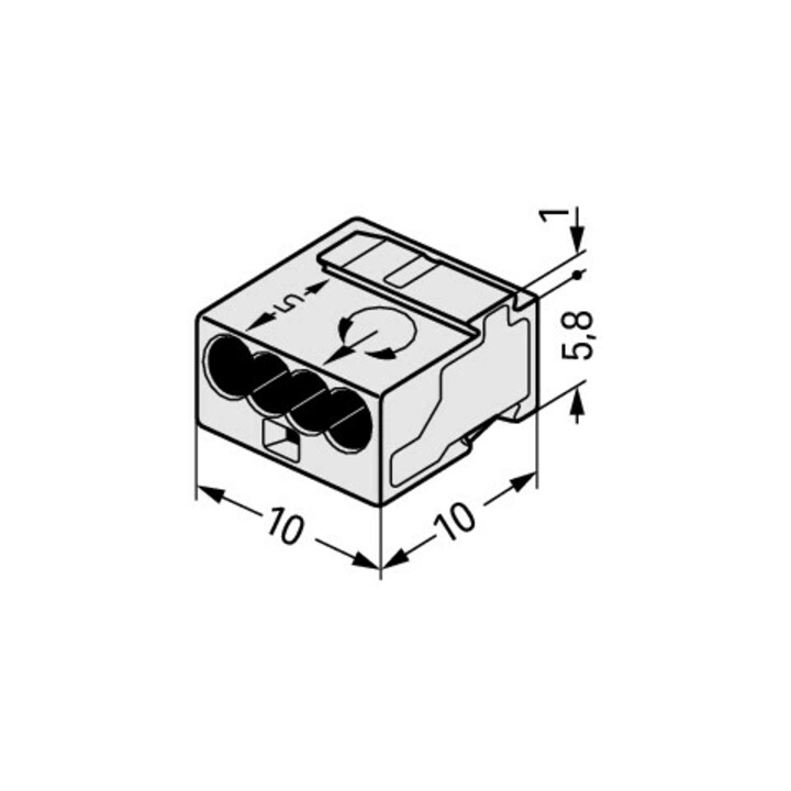 WAGO GmbH& Co. KG Connecteur de bornier lgr 4x0,6-0,8mm 243-304