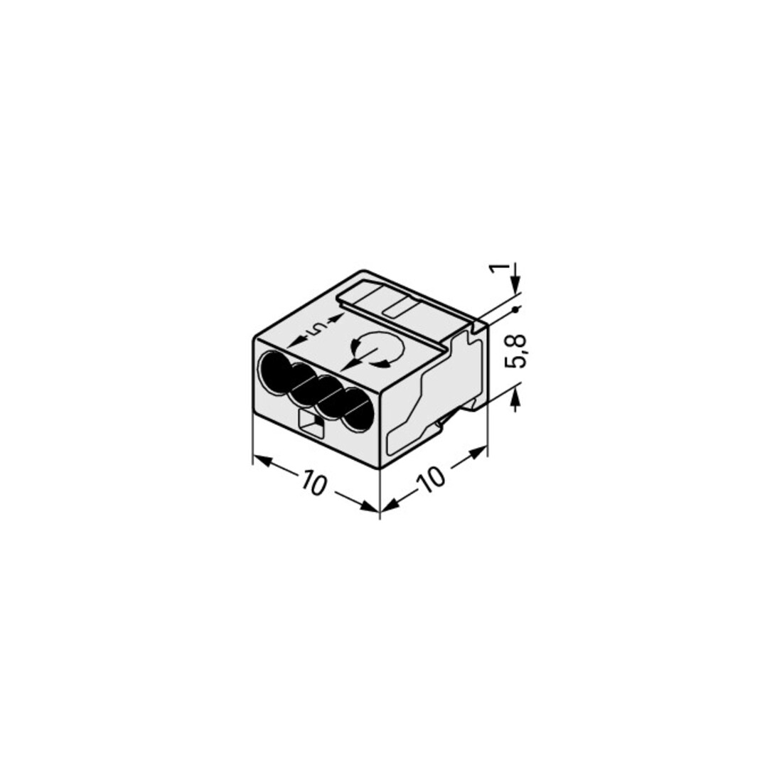 WAGO GmbH& Co. KG Connecteur de bornier lgr 4x0,6-0,8mm 243-304
