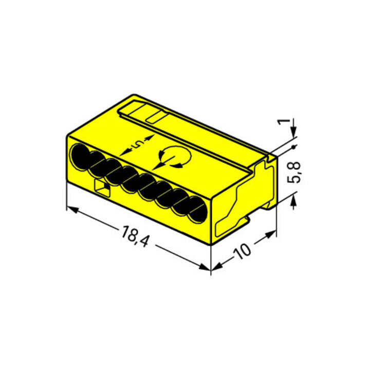 WAGO GmbH& Co. KG Connecteur de bornier pour boîtier 8x0,6-0,8mm 243-508