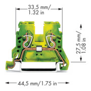 WAGO GmbH& Co. KG Connecteur de conducteur de protection 0,08-2,5/4 mm² vert/jaune 870-907-1