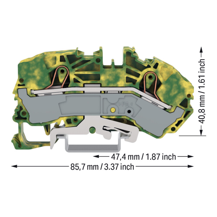 WAGO GmbH& Co. KG Connecteur de conducteur de protection 16 mm² vert-jaune 2016-7607