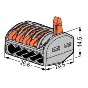 WAGO GmbH& Co. KG Connecteur de connexion 5x0,8-4qmm vert 222-415-4