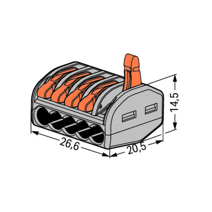 WAGO GmbH& Co. KG Connecteur de connexion 5x0,8-4qmm vert 222-415