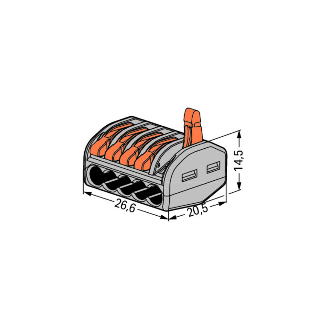 WAGO GmbH& Co. KG Connecteur de connexion 5x0,8-4qmm vert 222-415
