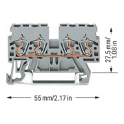 WAGO GmbH& Co. KG Connecteur de dérivation 0,08-2,5/4 mm² gris 870-831-5
