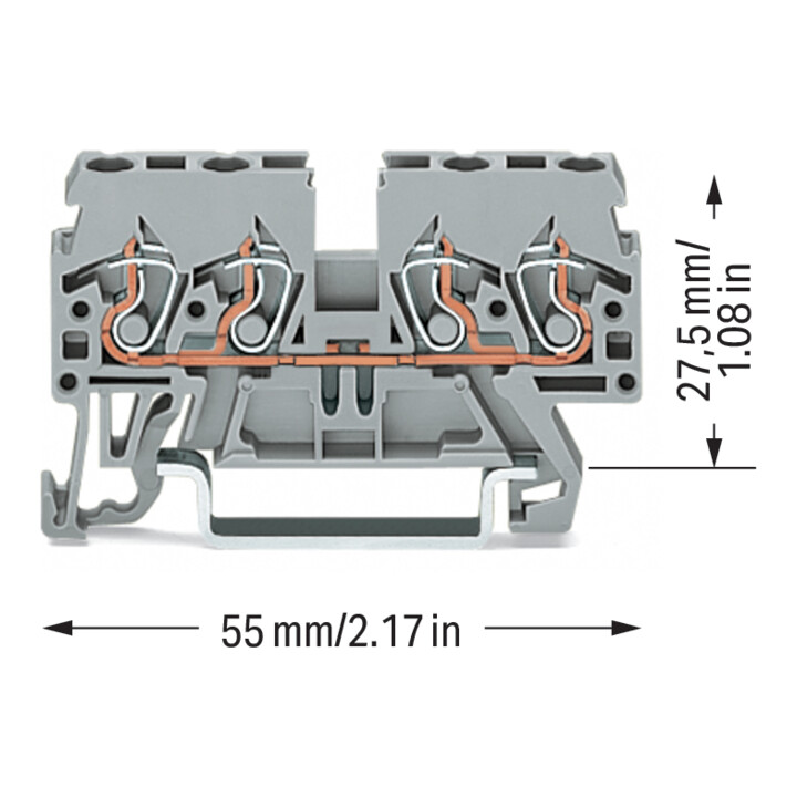 WAGO GmbH& Co. KG Connecteur de dérivation 0,08-2,5/4 mm² gris 870-831