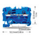 WAGO GmbH& Co. KG Connecteur de dérivation 4qmm, bleu, 2 conducteurs 2004-1204
