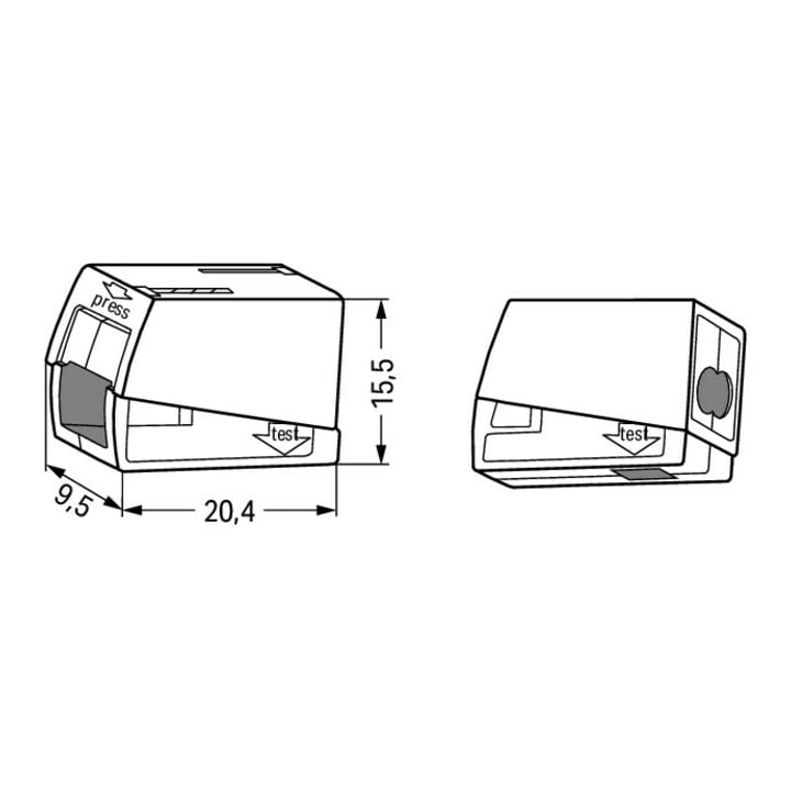 WAGO GmbH& Co. KG Connecteur de lampe 2x1,0-2,5mm² blanc 224-112