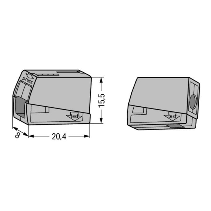 WAGO GmbH& Co. KG Connecteur de luminaire 1,0-2,5 mm² gris 224-101