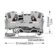 WAGO GmbH& Co. KG Connecteur de passage 0,5-6/10 mm² gris, 2L 2006-1201-5