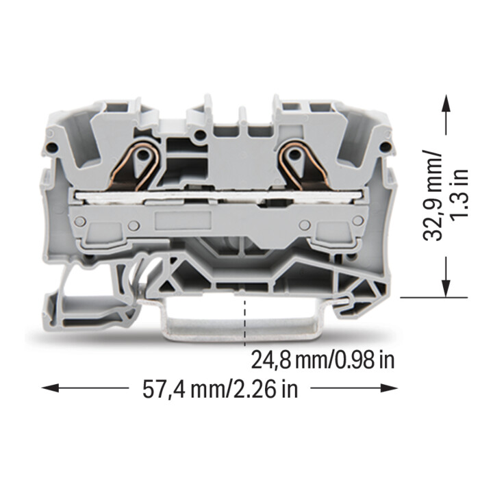 WAGO GmbH& Co. KG Connecteur de passage 0,5-6/10 mm² gris, 2L 2006-1201