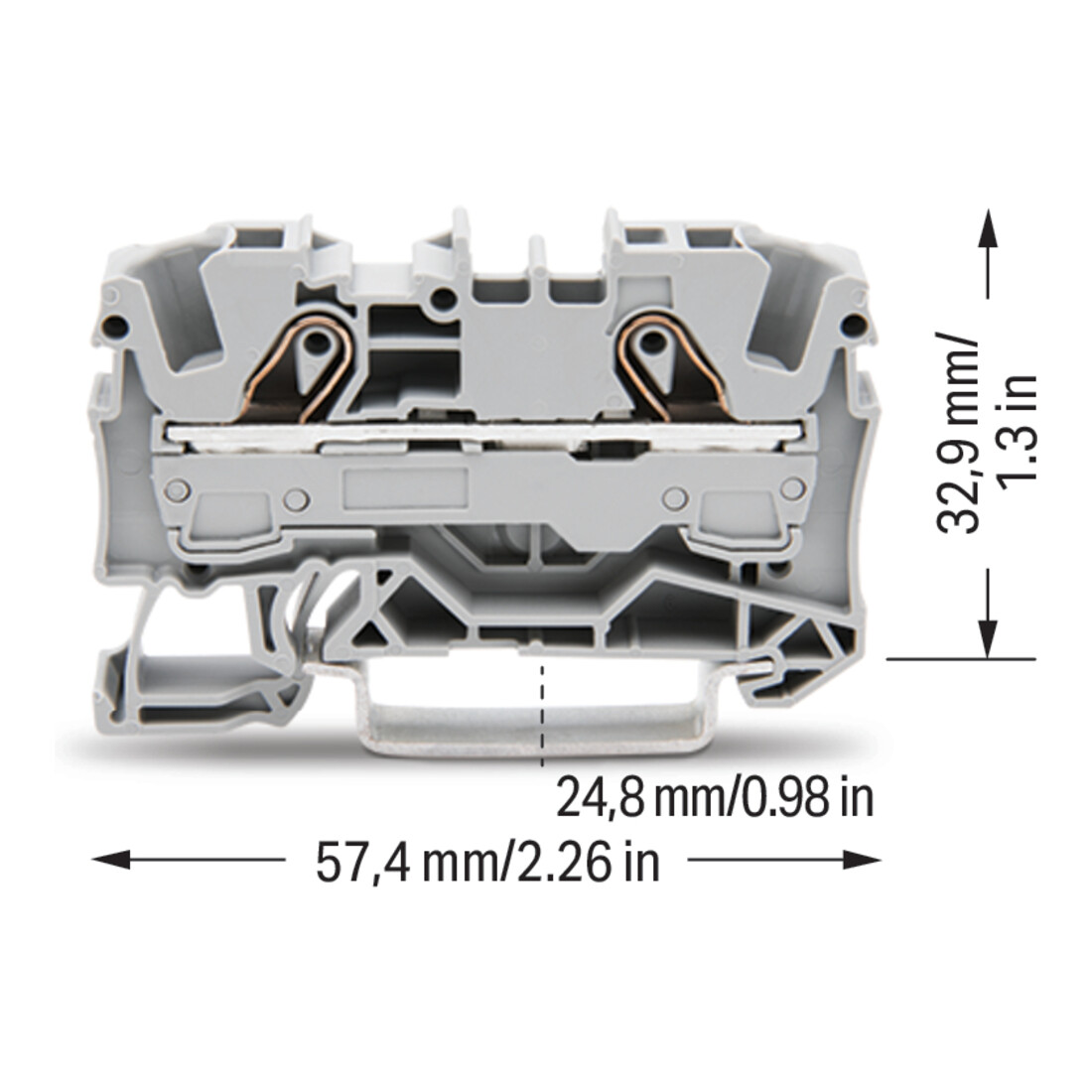 WAGO GmbH& Co. KG Connecteur de passage 0,5-6/10 mm² gris, 2L 2006-1201