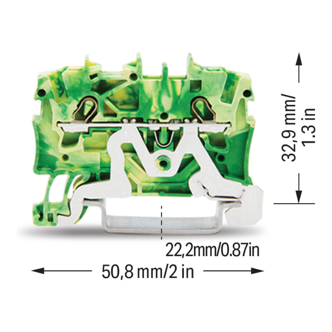 WAGO GmbH& Co. KG Connecteur de terre 1,5 mm², vert/jaune 2001-1207
