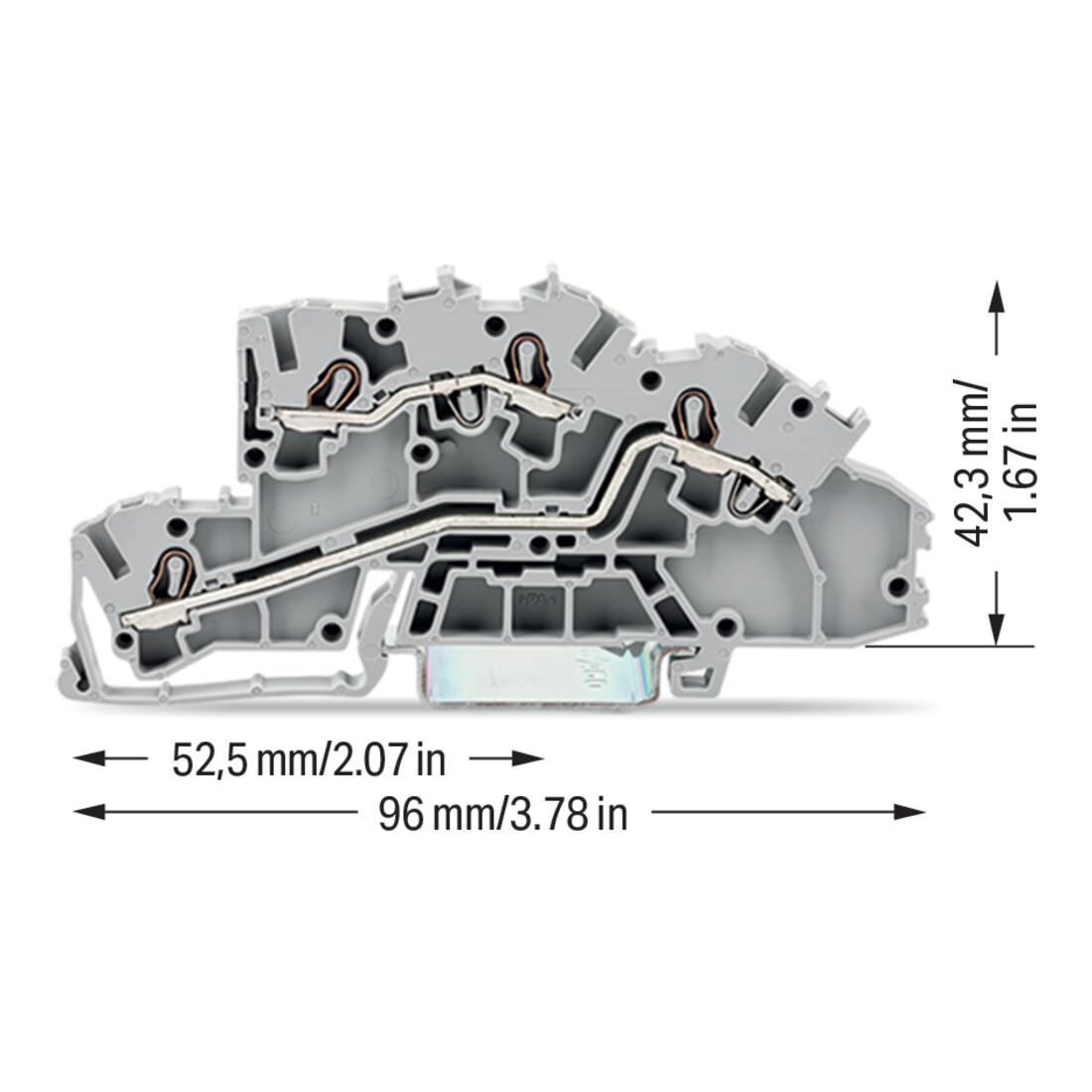 WAGO GmbH& Co. KG Connecteur d'installation 4 mm² L/I gris 2003-7642