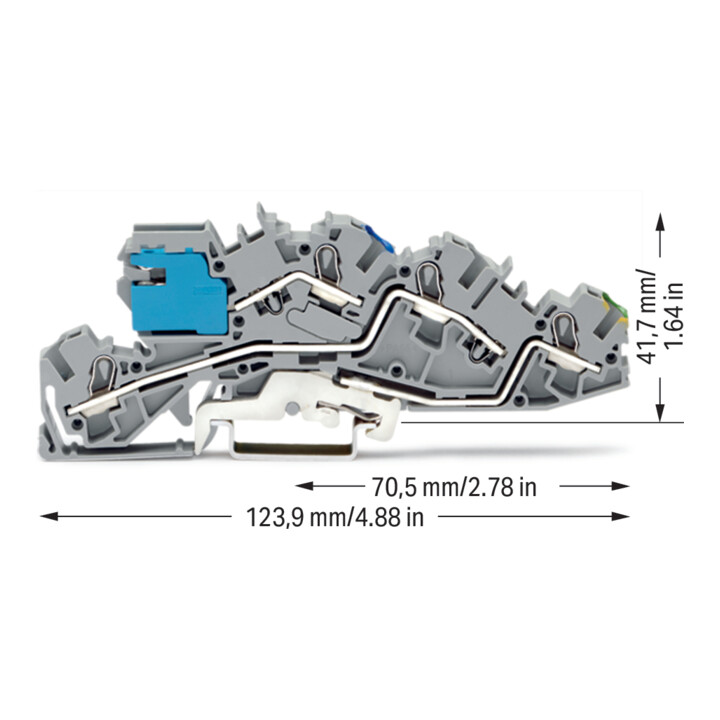 WAGO GmbH& Co. KG Connecteur d’installation NT/L/PE 4/6 mm² gris 2005-7641