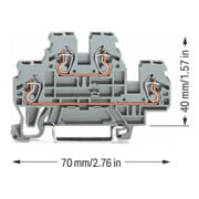 WAGO GmbH& Co. KG Doppelstockklemme 0,08-2,4mmq grau L/L 870-501-4