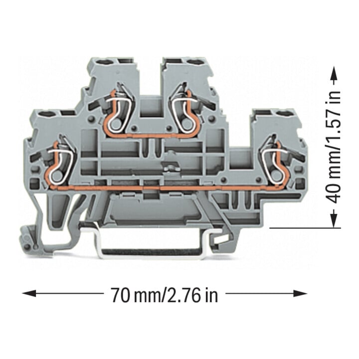 WAGO GmbH& Co. KG Doppelstockklemme 0,08-2,4mmq grau L/L 870-501