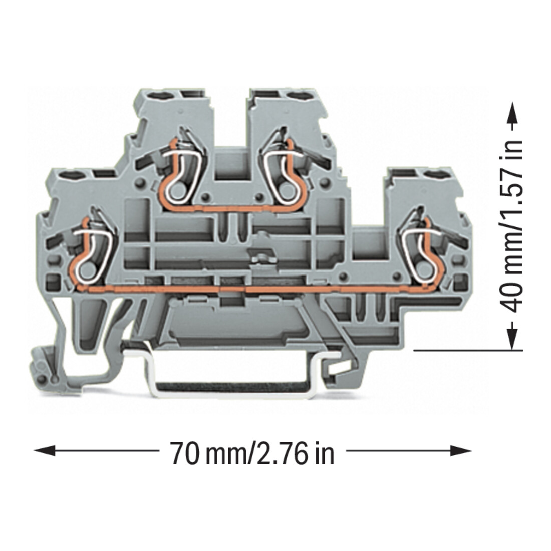WAGO GmbH& Co. KG Doppelstockklemme 0,08-2,4mmq grau L/L 870-501
