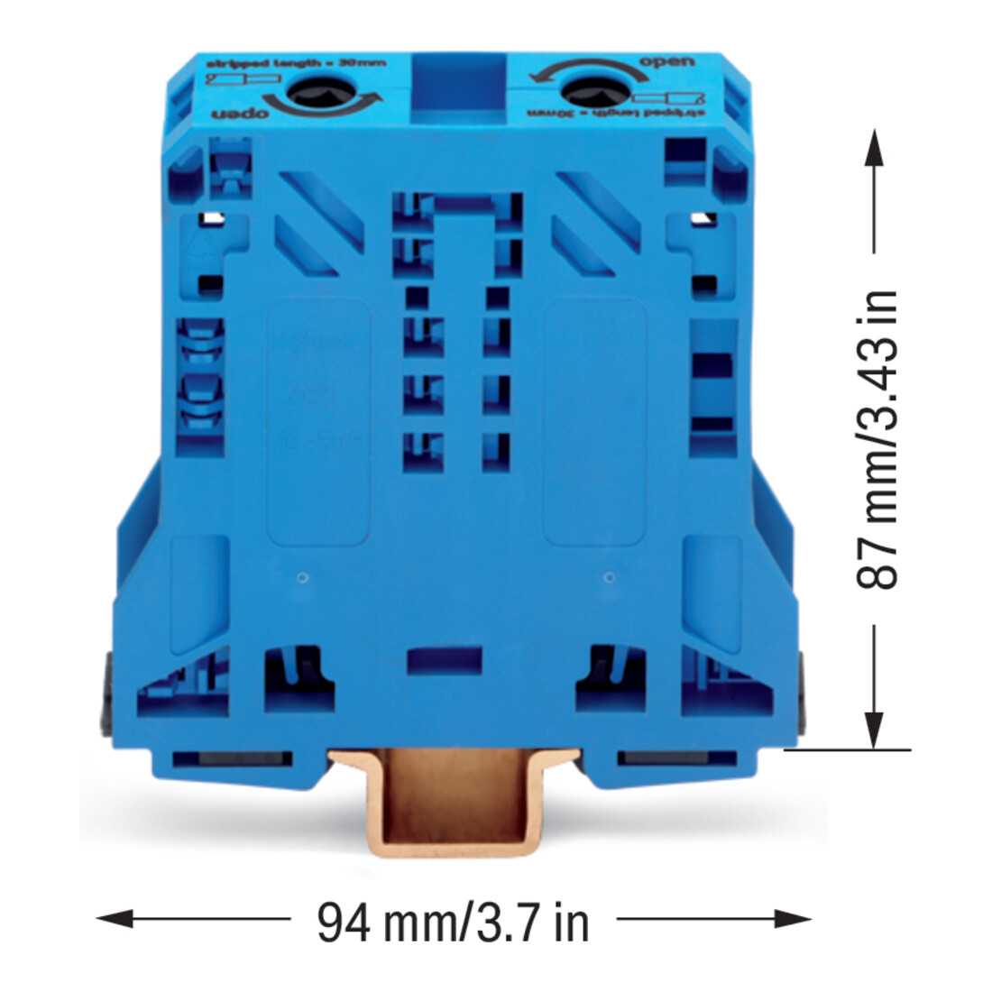 WAGO GmbH& Co. KG Durchgangsklemme 10-50qmm blau 285-154