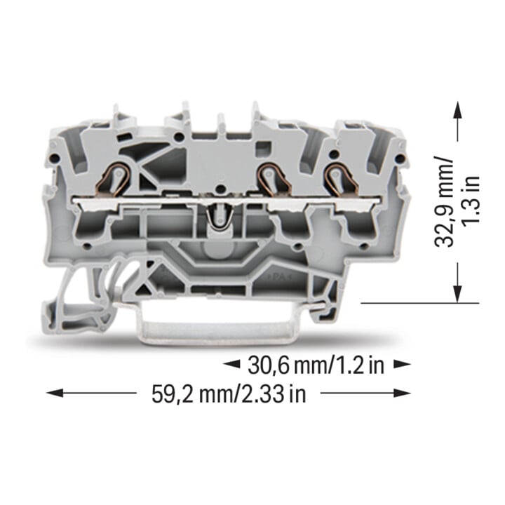 WAGO GmbH& Co. KG Durchgangsklemme 3-Leiter, TS 35 2002-1301