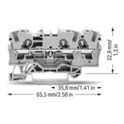 WAGO GmbH& Co. KG Durchgangsklemme 3-Leiter, TS 35 2004-1301-5