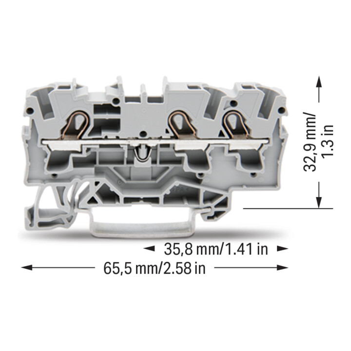WAGO GmbH& Co. KG Durchgangsklemme 3-Leiter, TS 35 2004-1301