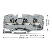 WAGO GmbH& Co. KG Durchgangsklemme 3-Leiter, TS 35 2010-1301-5