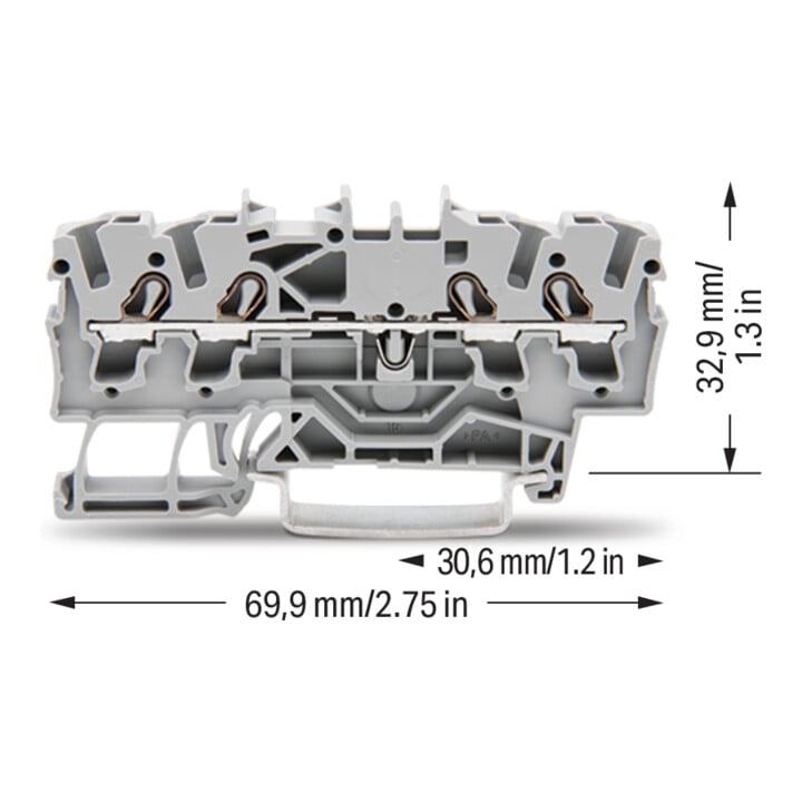 WAGO GmbH& Co. KG Durchgangsklemme 4-Leiter, TS 35 2002-1401