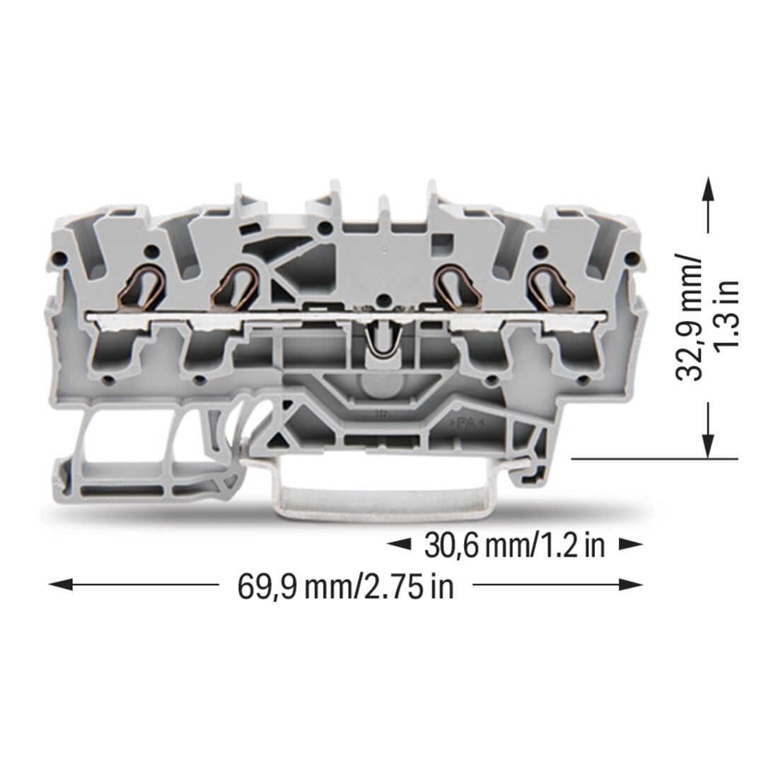 WAGO GmbH& Co. KG Durchgangsklemme 4-Leiter, TS 35 2002-1401