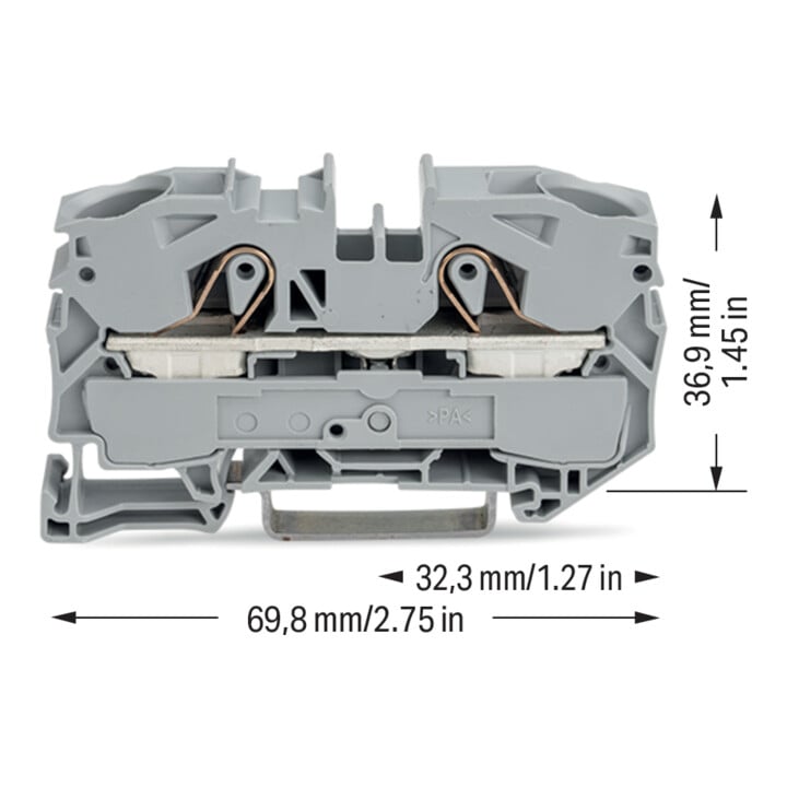 WAGO GmbH& Co. KG Durchgangsklemme gr 2L 1p TS35 2016-1201