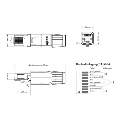 WAGO GmbH& Co. KG Ethernet-Stecker RJ45 IP20 750-975