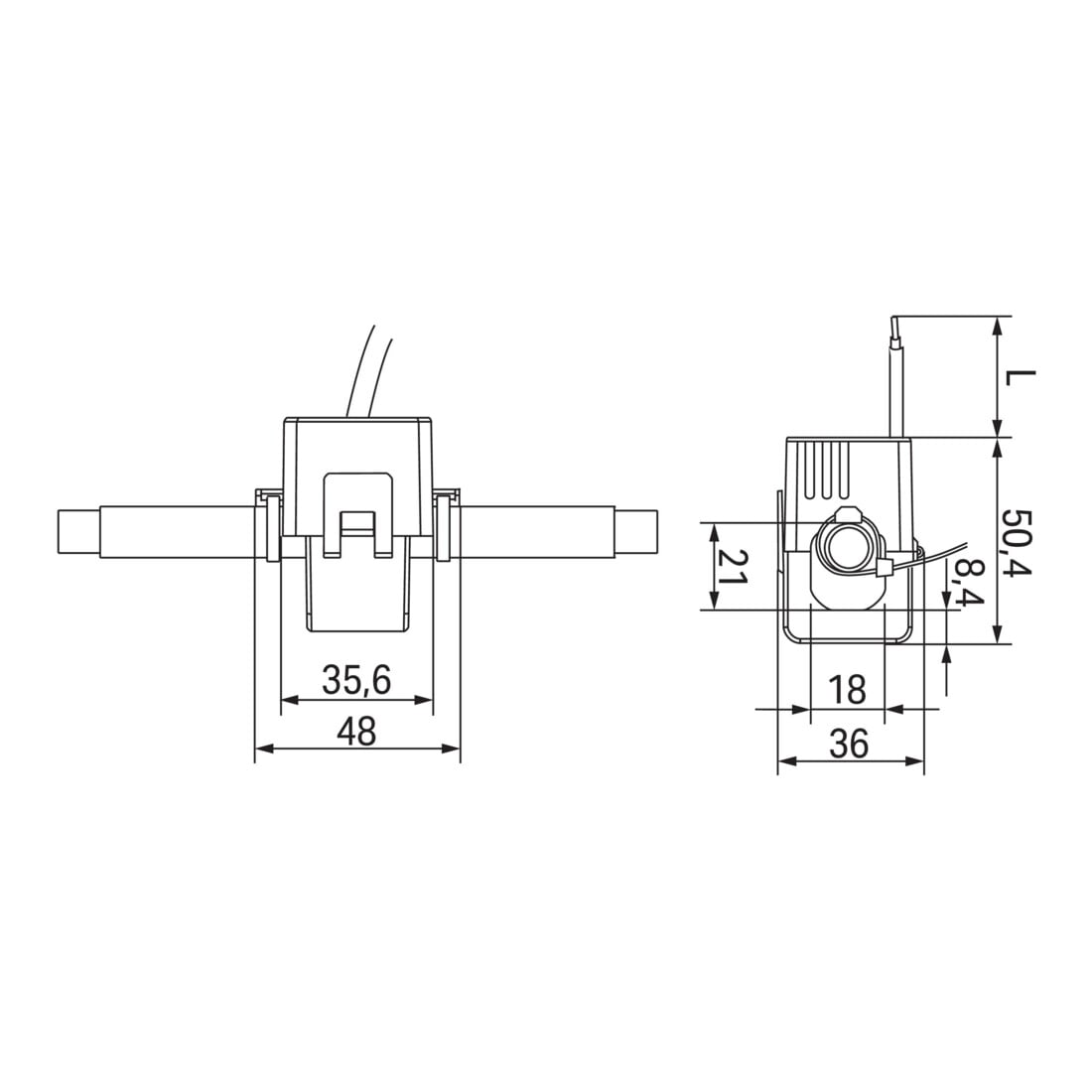 WAGO GmbH& Co. KG Kabelumbau-Stromwandler 100A/1A 0,2 855-3001/100-003