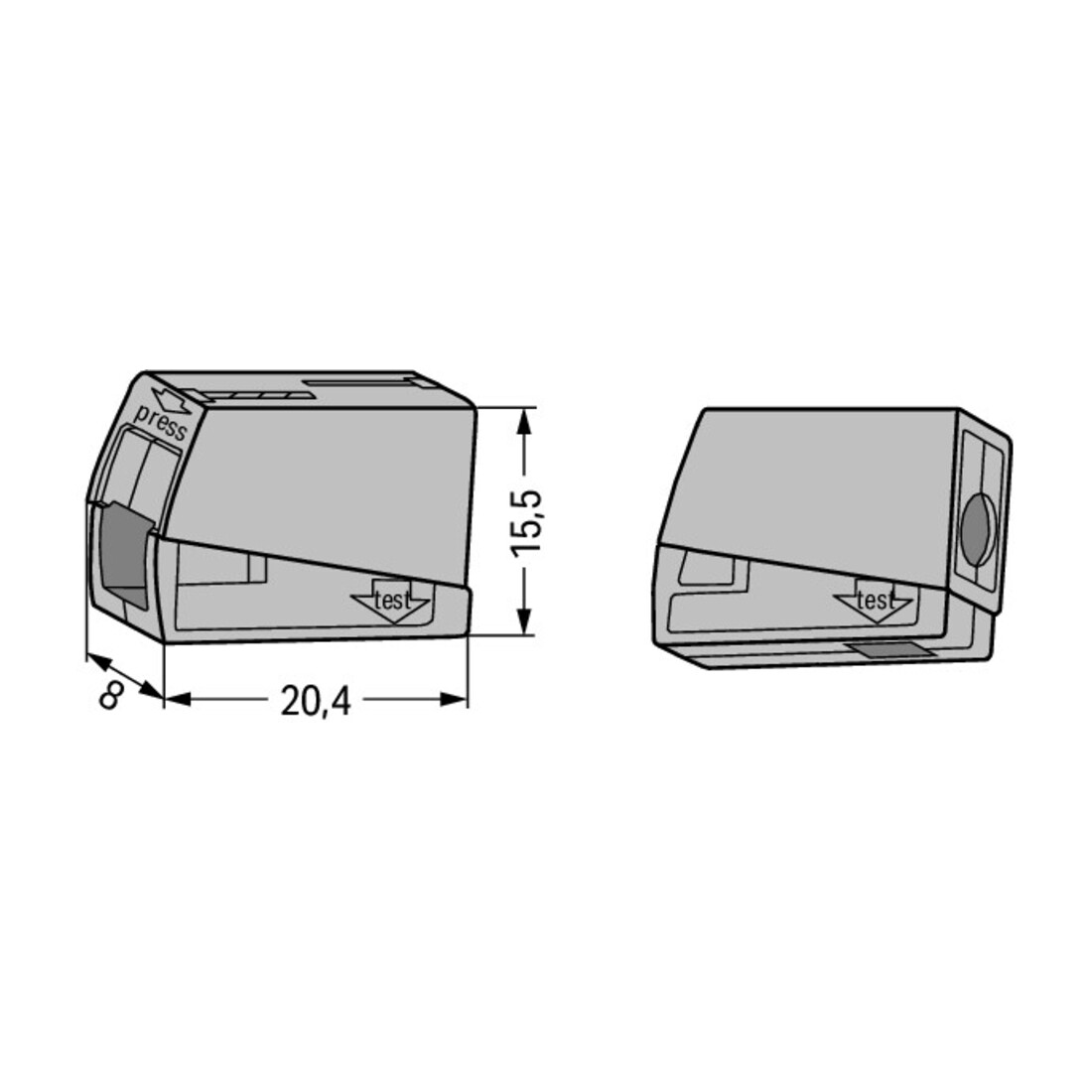 WAGO GmbH& Co. KG Leuchtenklemme 1,0-2,5mmq grau 224-101