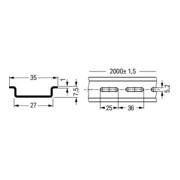 WAGO GmbH& Co. KG Rail de support 35x7,5x1x2000mm galvanisé 210-112-3